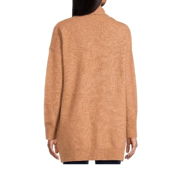 Lafayette 148 New York sand brown 100% cashmere cardigan with pockets